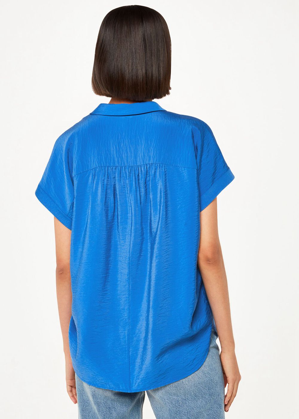 Whistles Nicola Button Shirts Blue | US-21093KRIH