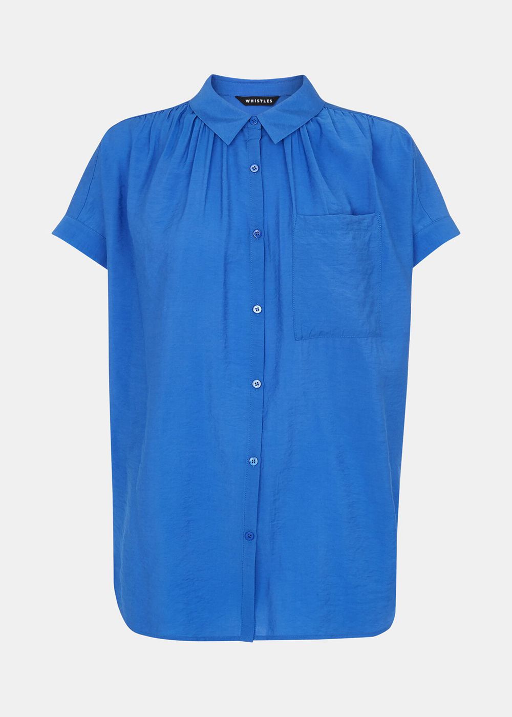 Whistles Nicola Button Shirts Blue | US-21093KRIH