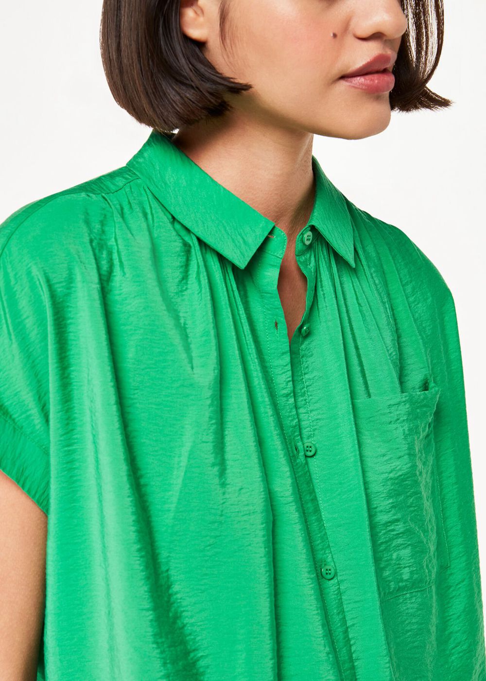 Whistles Nicola Button Through Shirts Green | US-01438KZRT