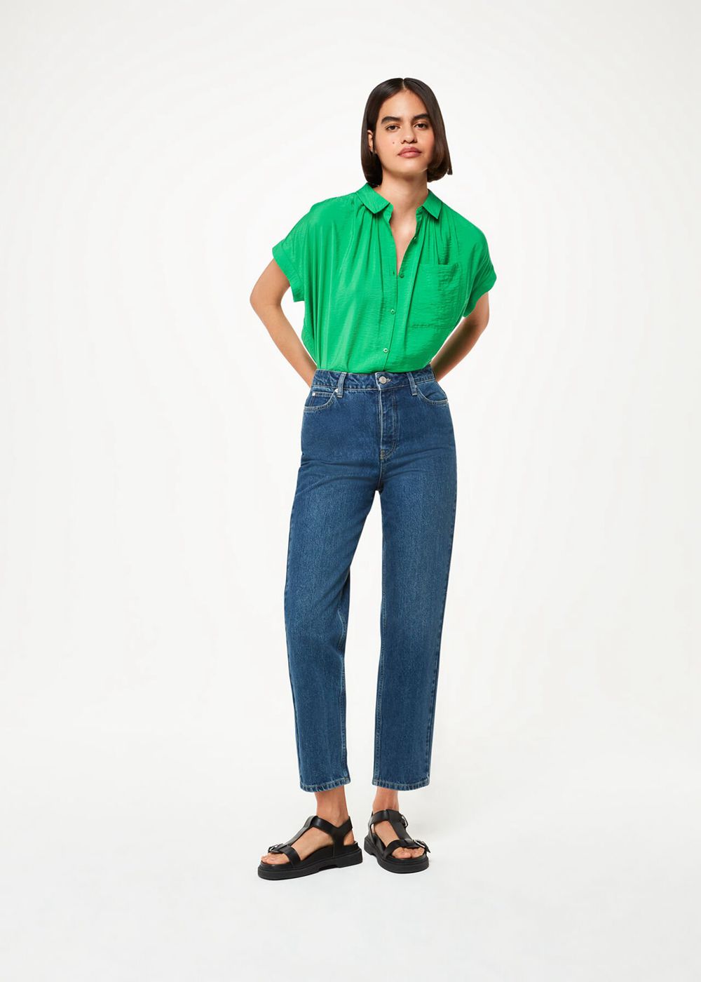 Whistles Nicola Button Through Shirts Green | US-01438KZRT