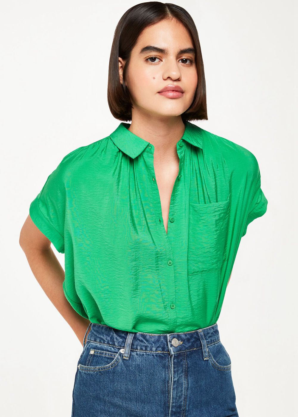 Whistles Nicola Button Through Shirts Green | US-01438KZRT