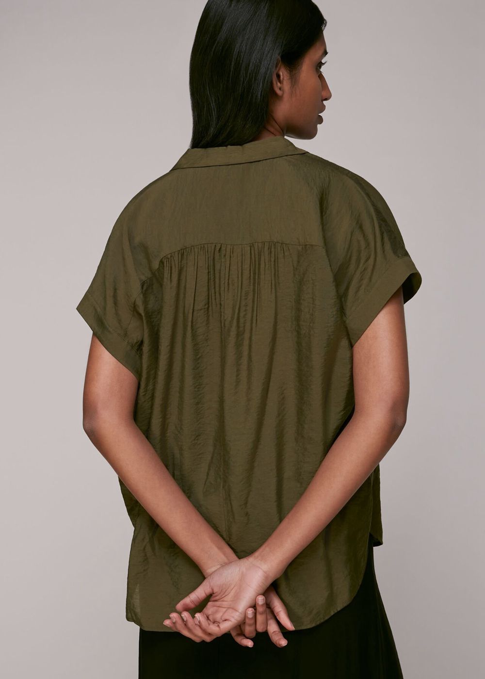 Whistles Nicola Button Through Shirts Khaki | US-56908IYRW