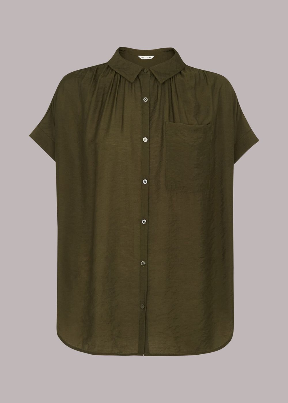 Whistles Nicola Button Through Shirts Khaki | US-56908IYRW