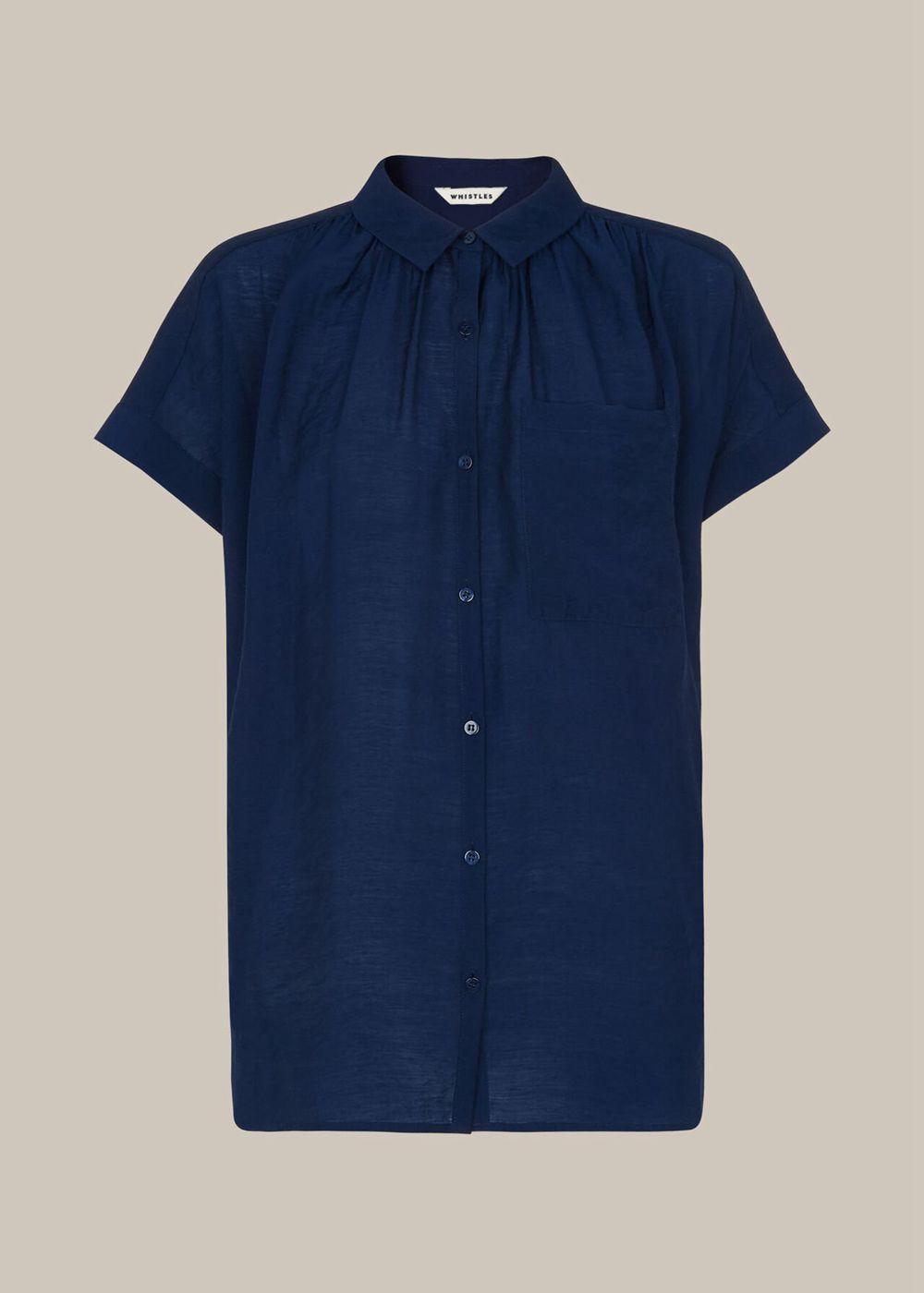 Whistles Nicola Button Through Shirts Navy | US-73146VCNK