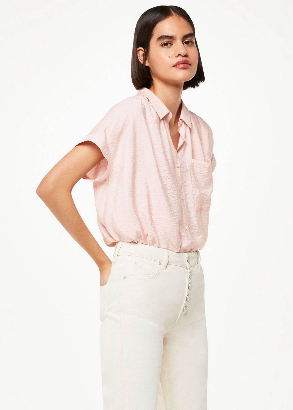 Whistles Nicola Button Through Shirts Pink | US-97036FECG