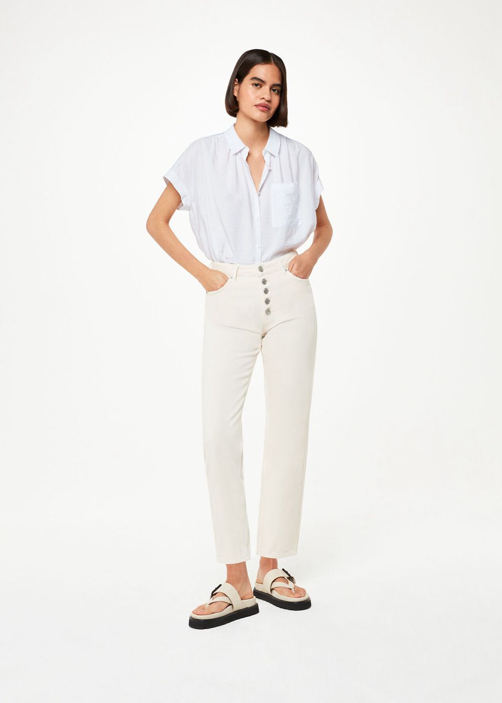 Whistles Nicola Button Through Shirts White | US-14570MTXF