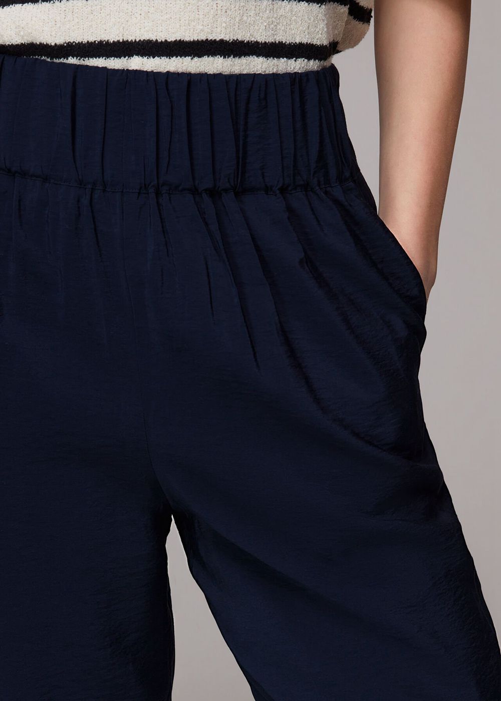 Whistles Nicola Cropped Pants Navy | US-19058CEZV