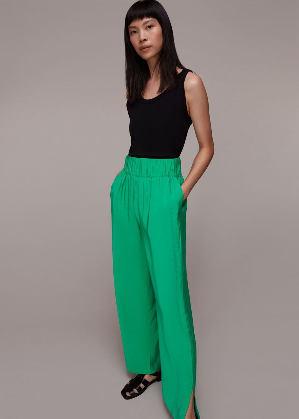 Whistles Nicola Elasticated Pants Green | US-08216VKWA