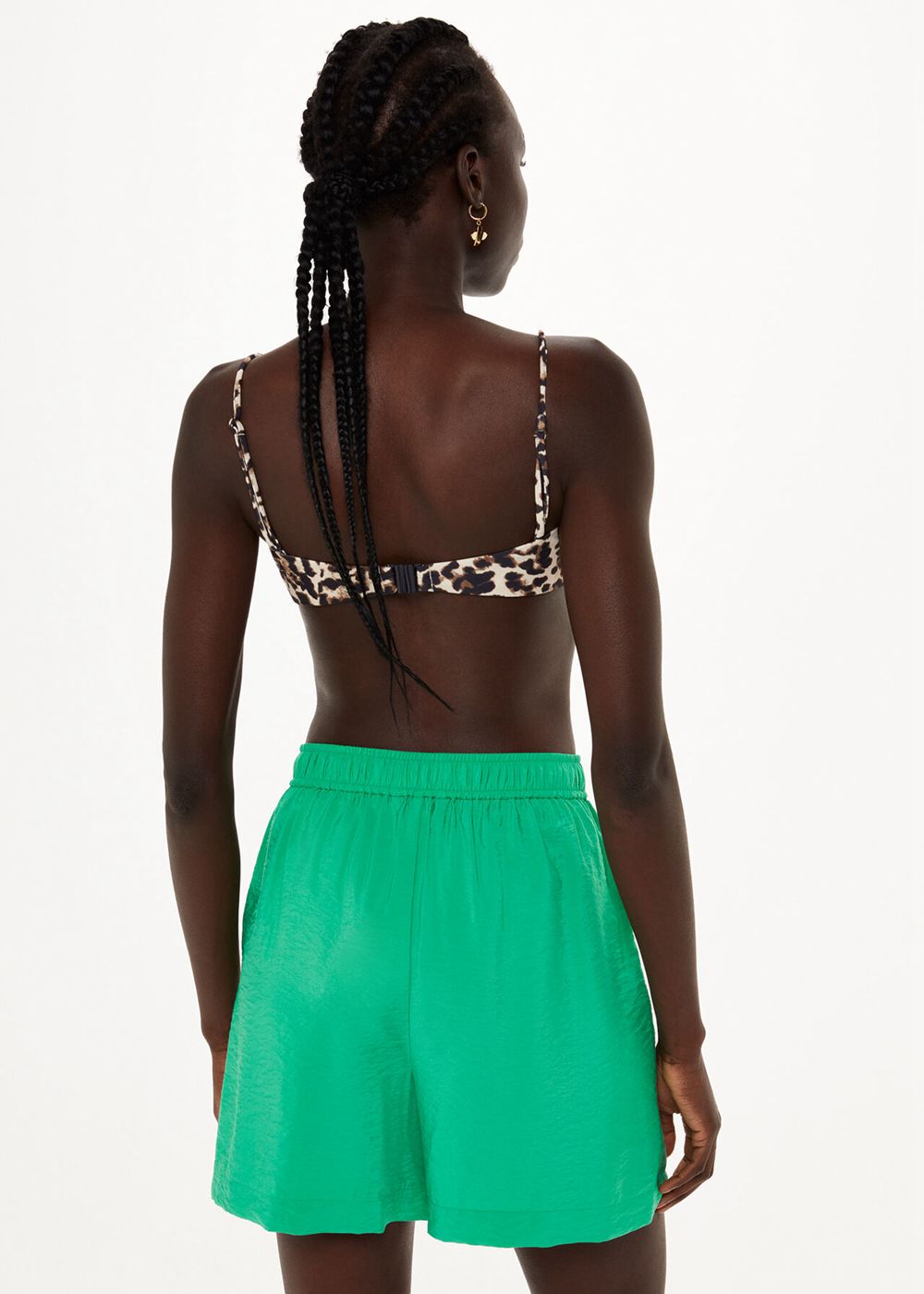 Whistles Nicola Elasticated Waist Shorts Green | US-28170ELRS