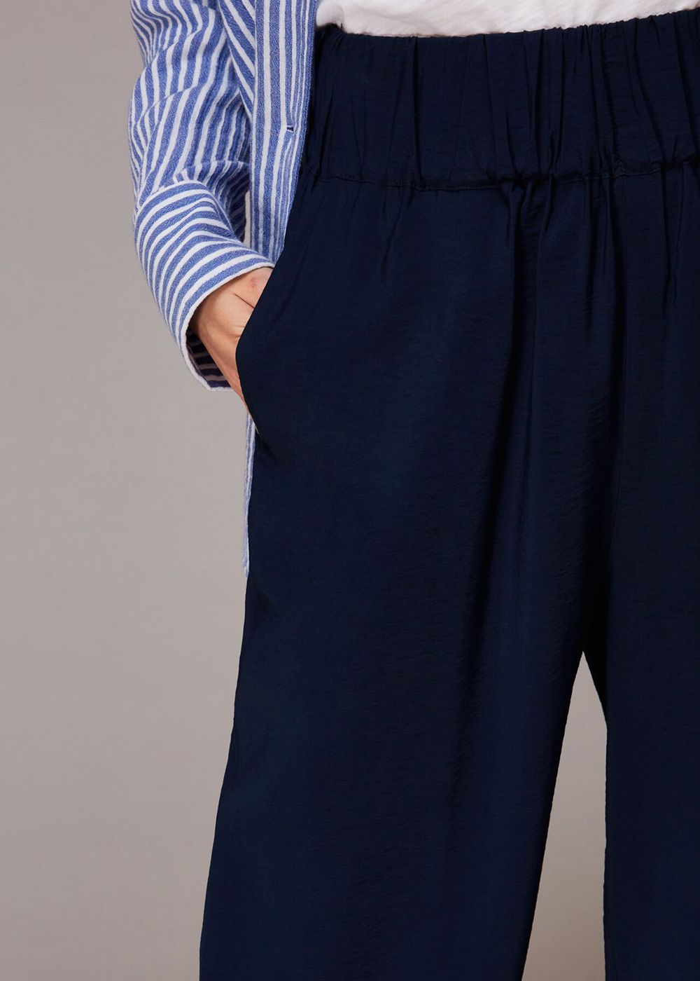 Whistles Nicola Full Length Pants Navy | US-57193RUWF