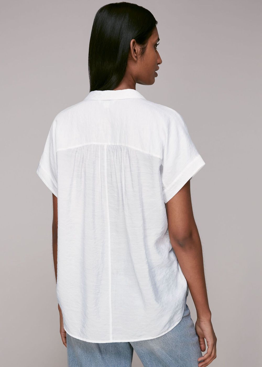 Whistles Nicola Textured Shirts White | US-70258NQJE