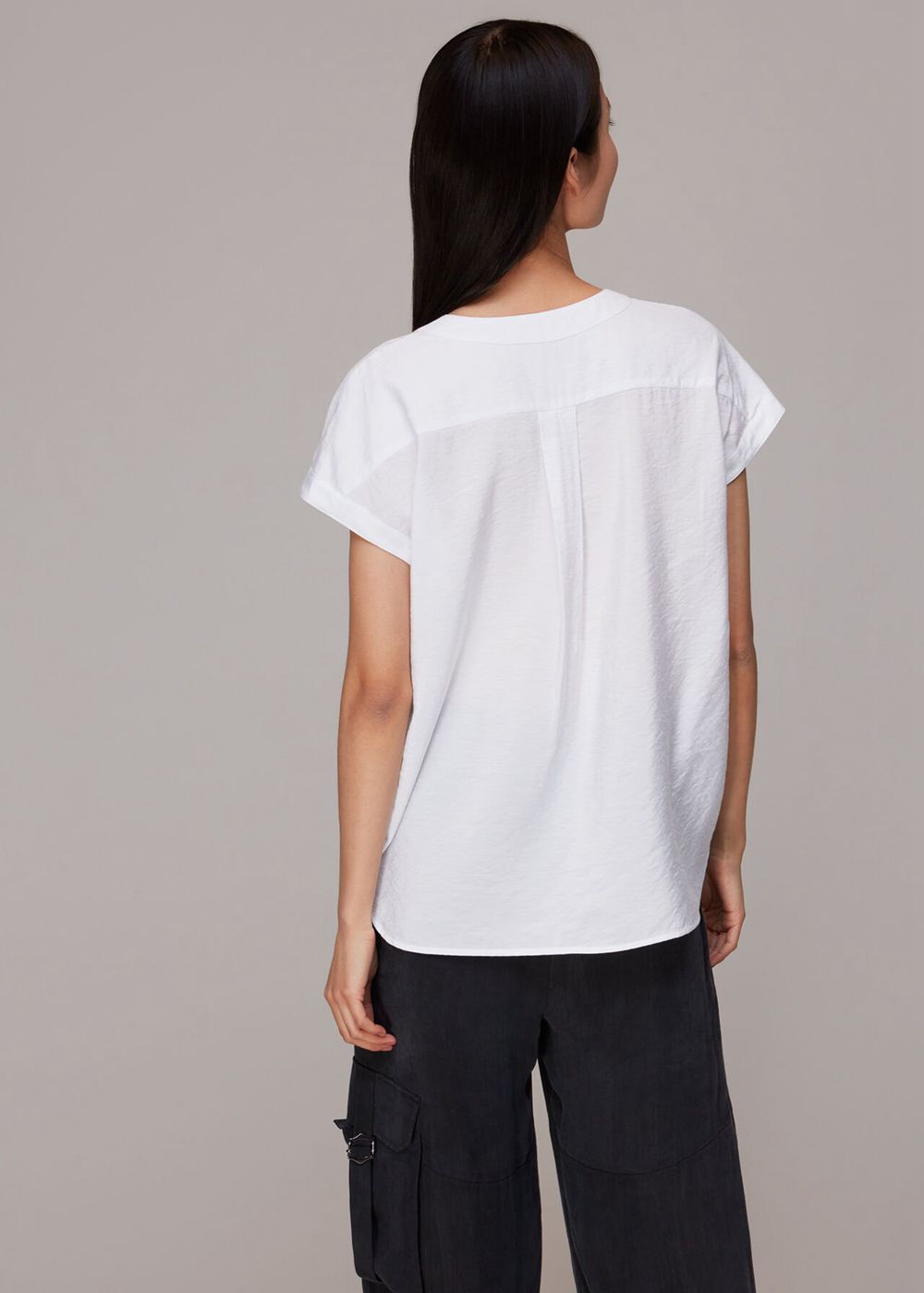 Whistles Nicola V Neck Blouse White | US-76598WNHE