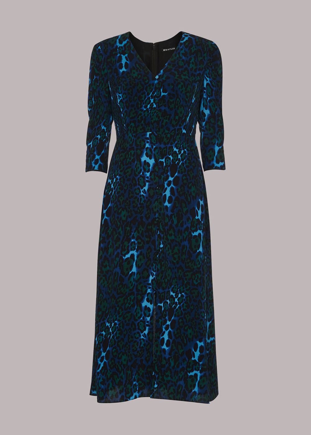 Whistles Night Cat Print Midi Dress Blue / Multicolor | US-57408QWXZ