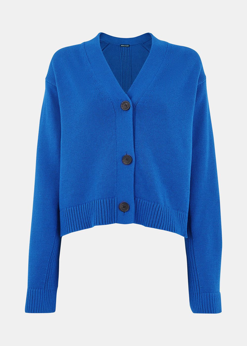 Whistles Nina Button Front Cardigan Deep Blue | US-75940TFLY