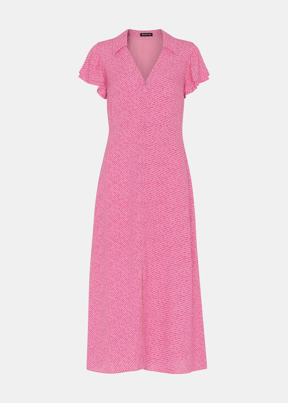 Whistles Nina Diagonal Fleck Midi Dress Pink / Multicolor | US-76415LNWZ