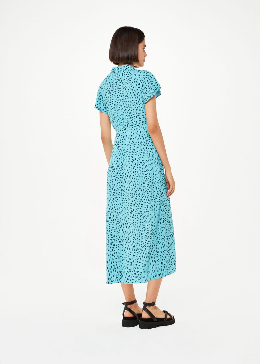 Whistles Nina Speckled Spot Midi Dress Blue / Multicolor | US-18547DBEX