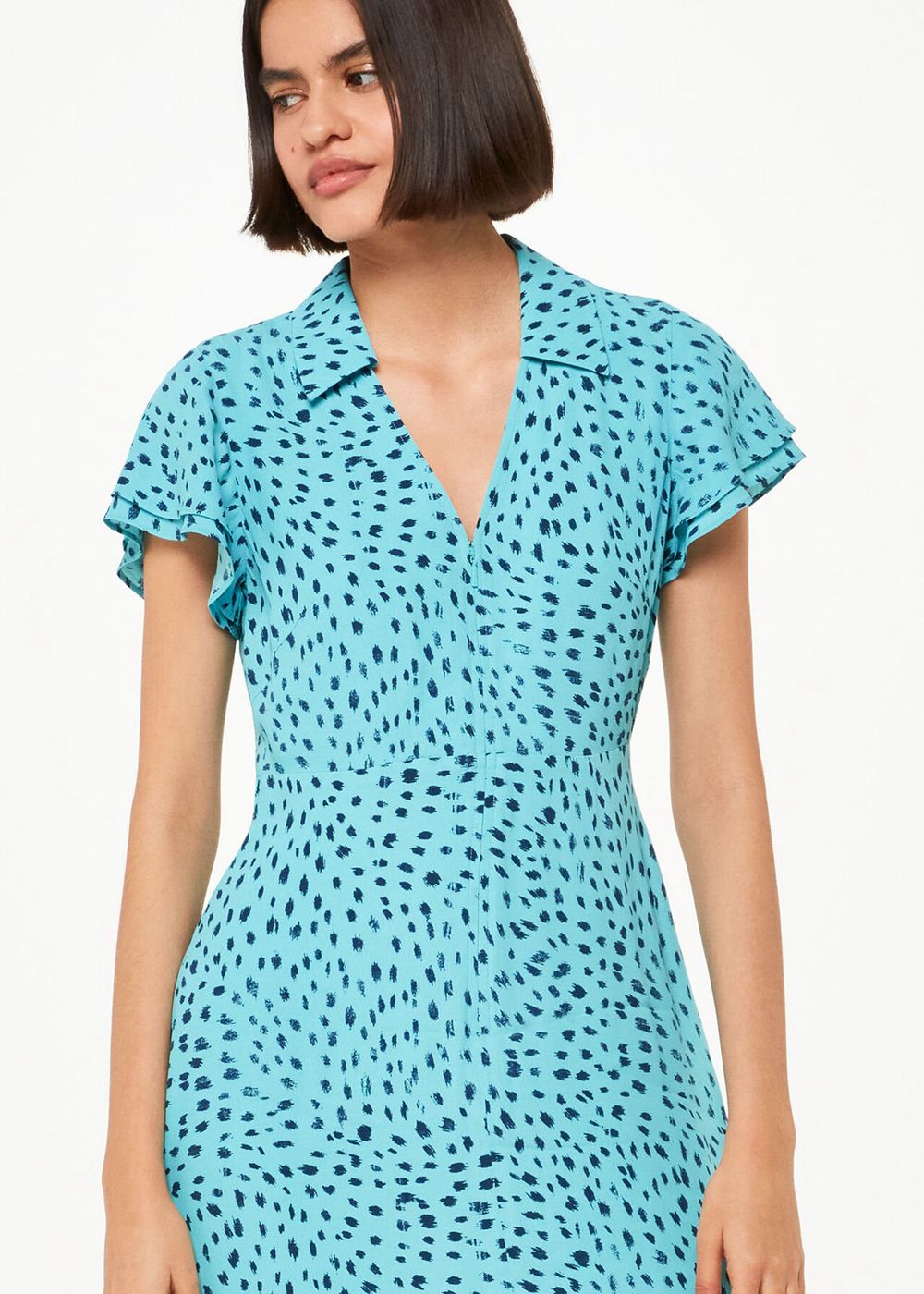 Whistles Nina Speckled Spot Midi Dress Blue / Multicolor | US-18547DBEX