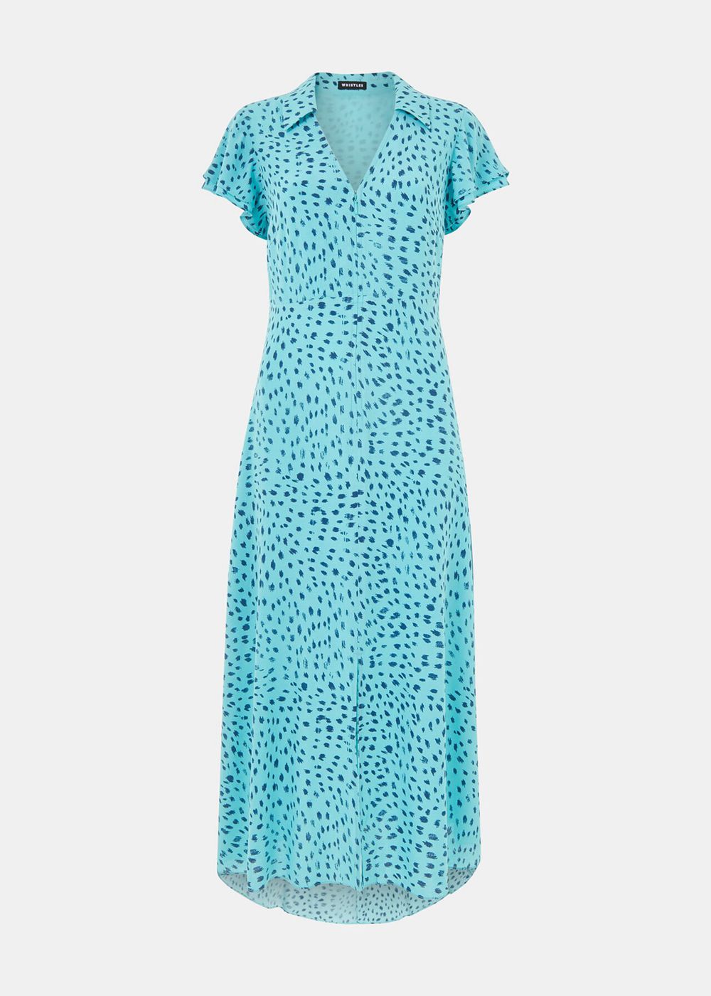 Whistles Nina Speckled Spot Midi Dress Blue / Multicolor | US-18547DBEX