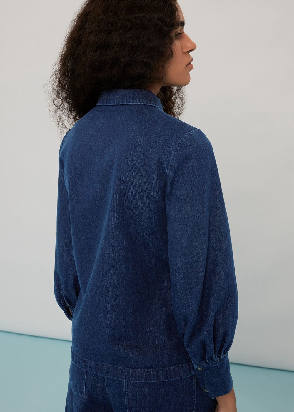 Whistles Nino Chambray Collared Shirts Blue | US-32751MATH