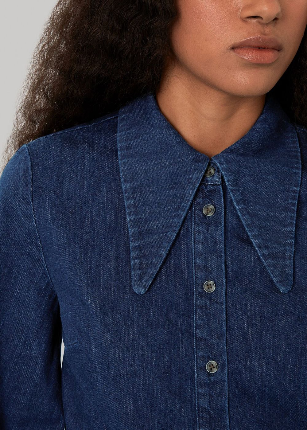 Whistles Nino Chambray Collared Shirts Blue | US-32751MATH