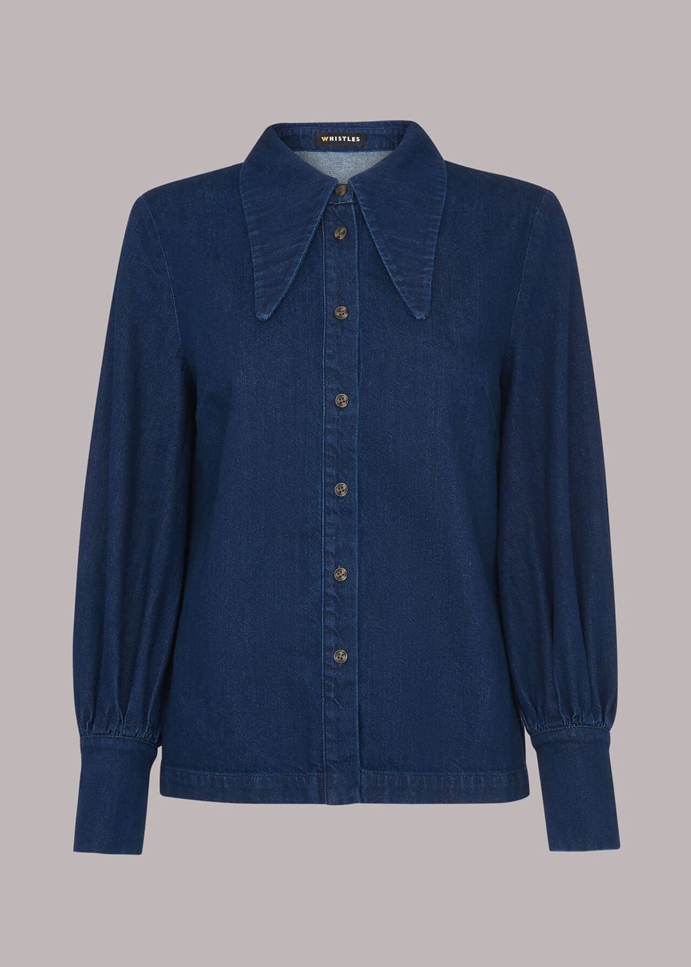 Whistles Nino Chambray Collared Shirts Blue | US-32751MATH