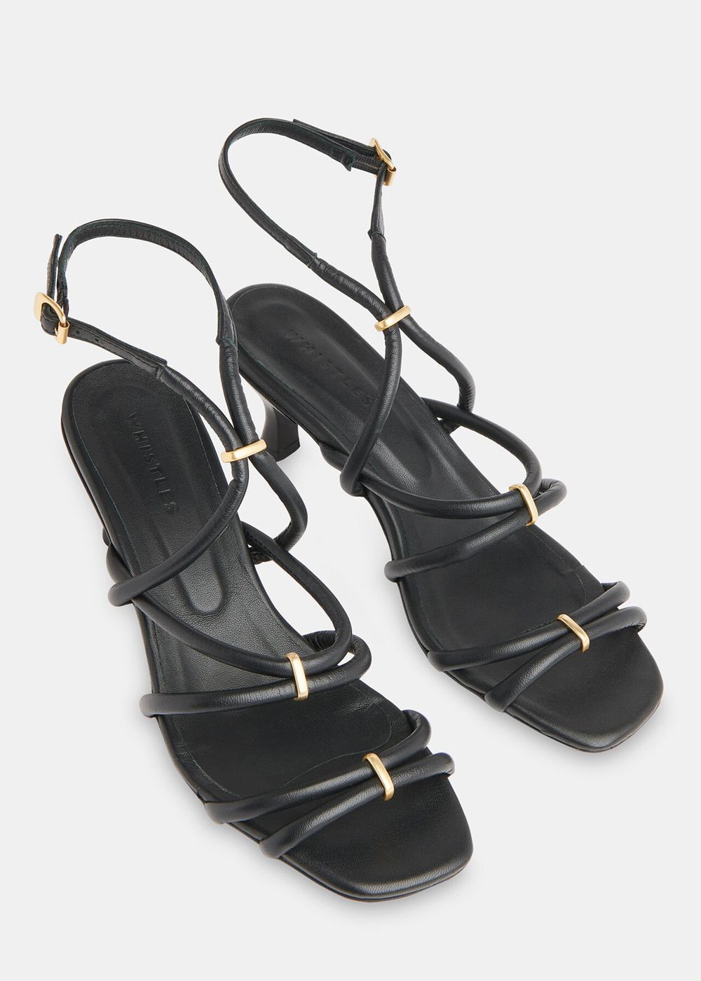 Whistles Niomie Tubular Heels Sandals Black | US-40176OPMI