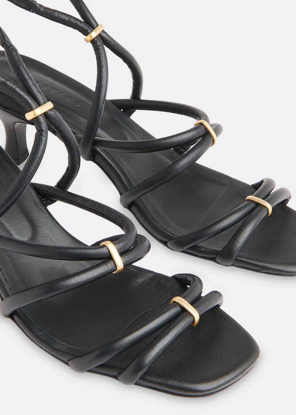 Whistles Niomie Tubular Heels Sandals Black | US-40176OPMI