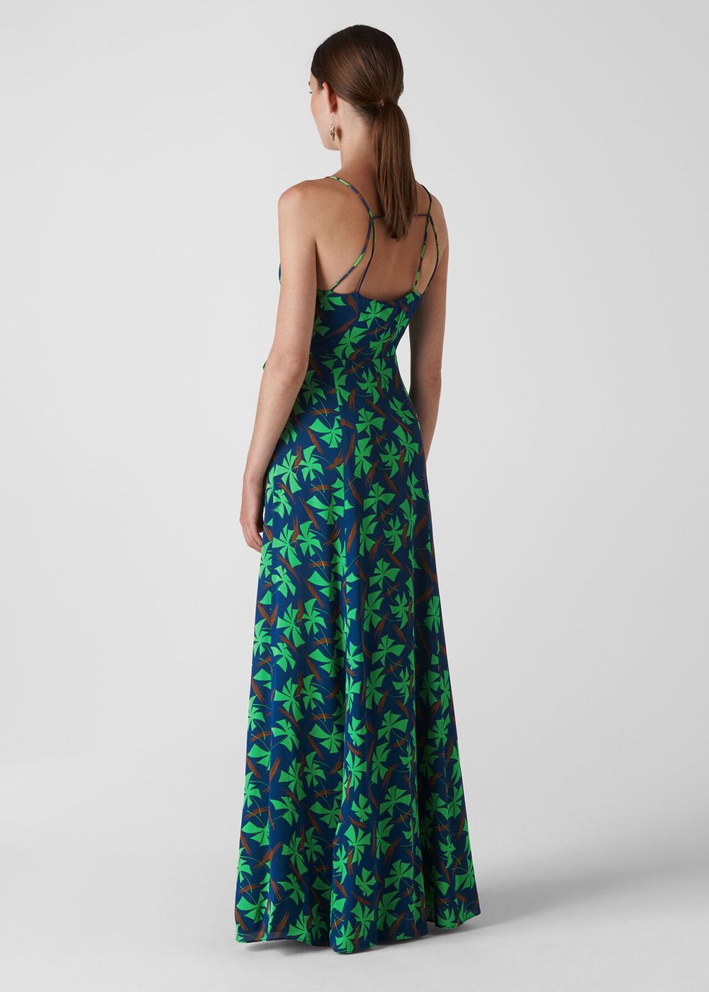 Whistles Noa Graphic Clover Maxi Dress Navy / Multicolor | US-48623BNCS