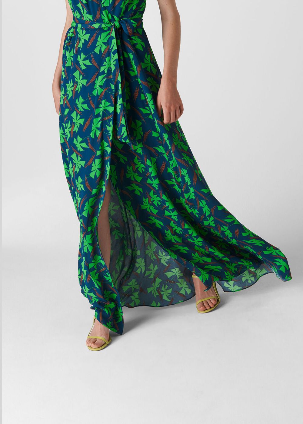 Whistles Noa Graphic Clover Maxi Dress Navy / Multicolor | US-48623BNCS