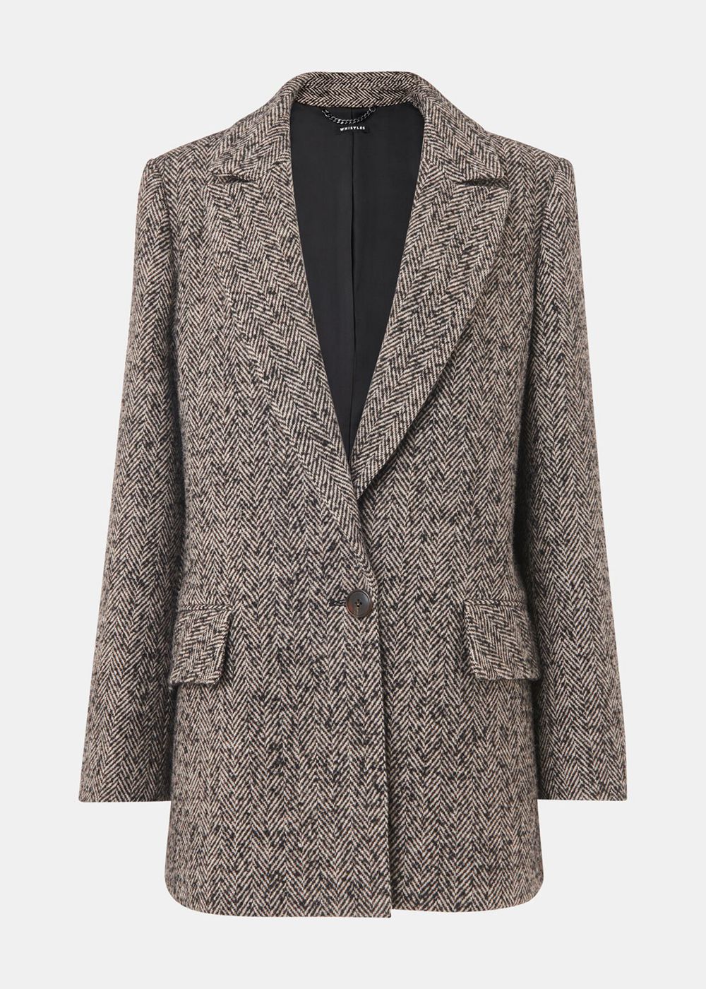 Whistles Noa Herringbone Short Coat Brown / Multicolor | US-80342CXHE