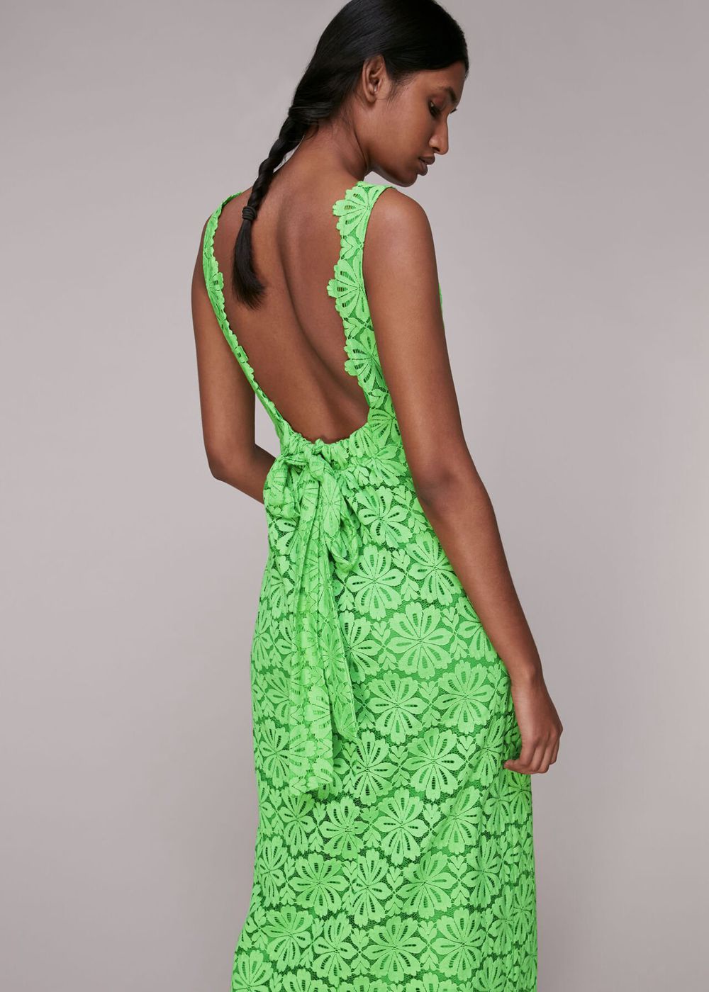 Whistles Noelle Lace Dress Green | US-81376CSTZ