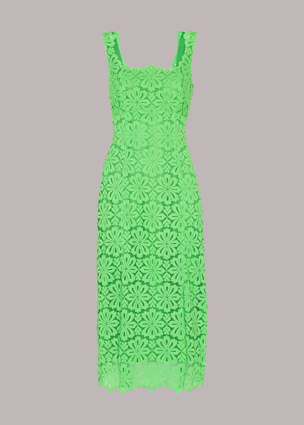 Whistles Noelle Lace Dress Green | US-81376CSTZ