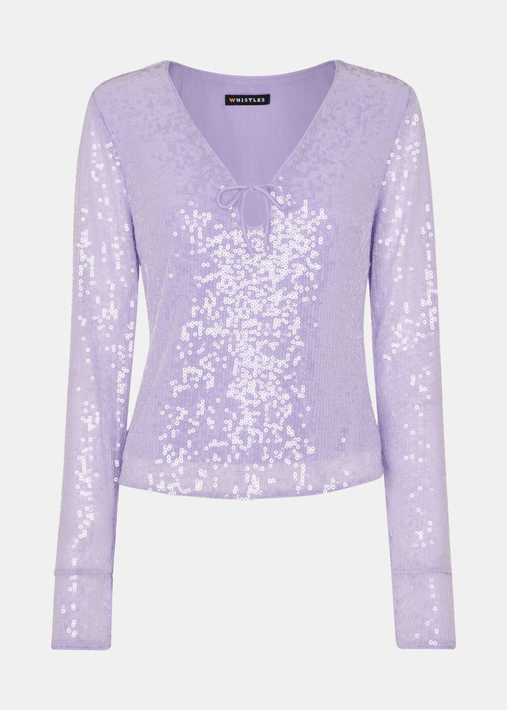 Whistles Nola Sequin Keyhole Top Purple | US-86093QYGK