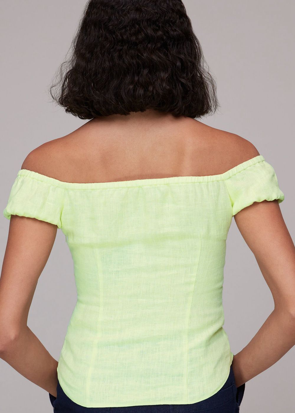 Whistles Off Shoulder Tie Front Top Light Green | US-38907NIWF