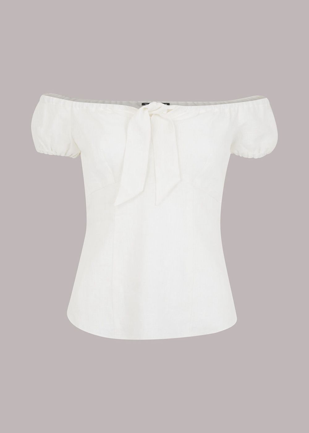 Whistles Off Shoulder Tie Front Top White | US-49607ZWJI