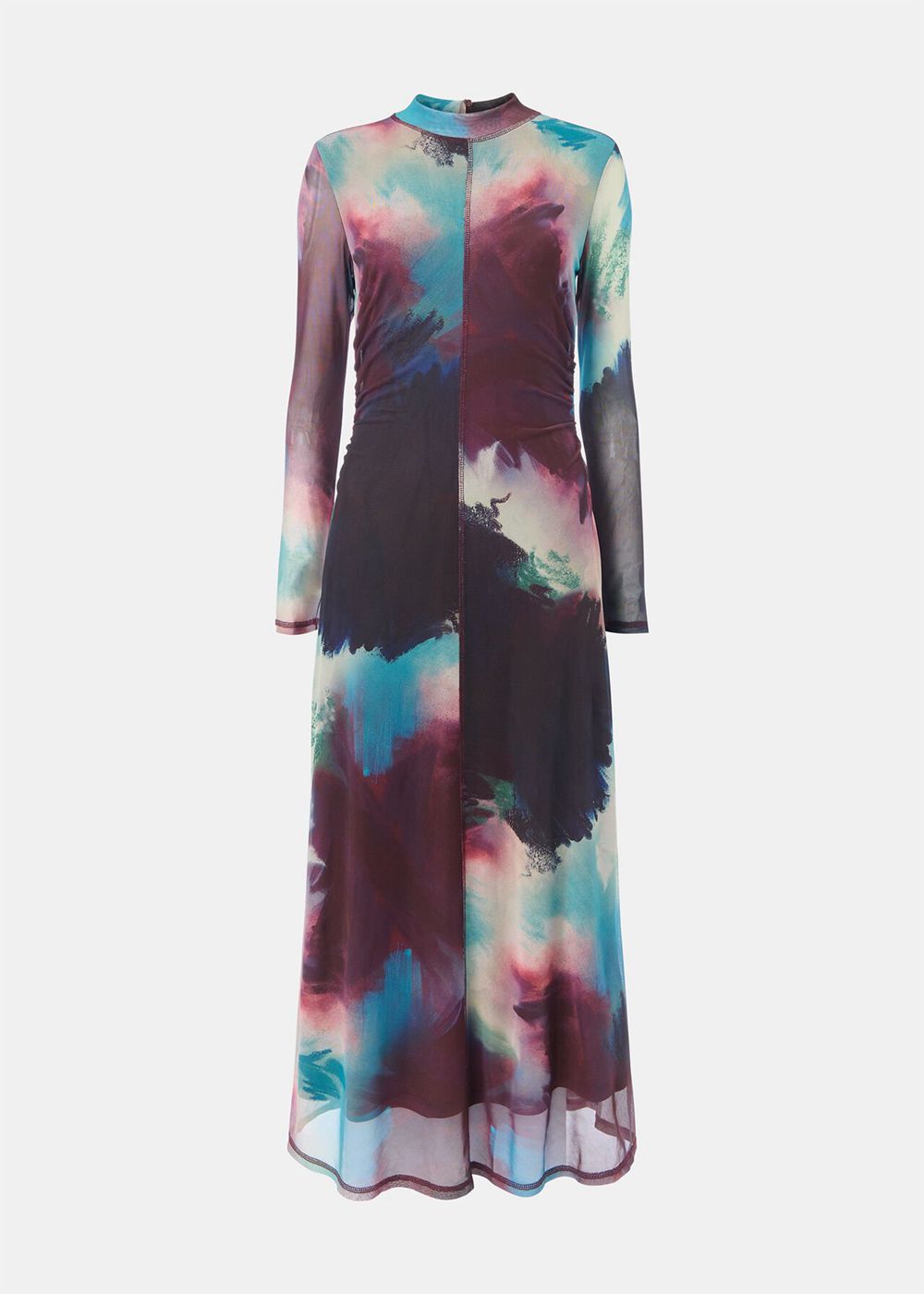 Whistles Oil Paint Print Mesh Dress Multicolor | US-25864QYPE