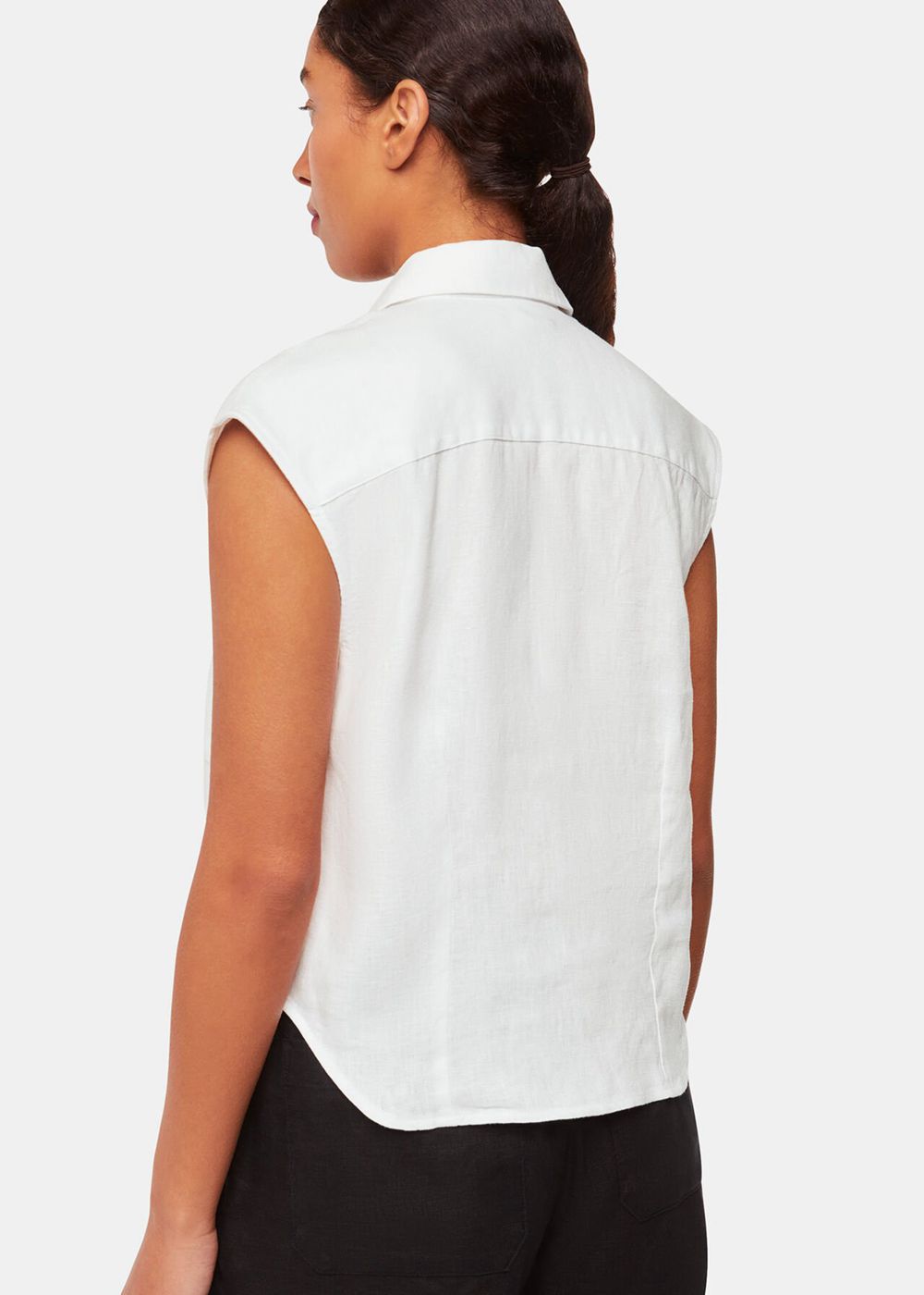 Whistles Olivia Linen Shirts White | US-84126GHOT