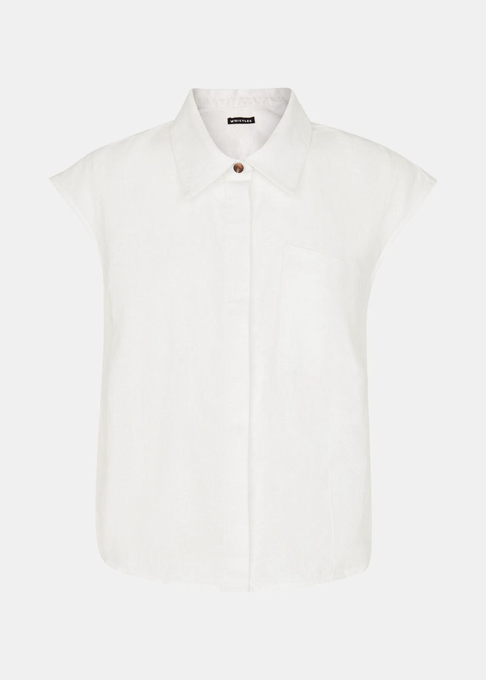 Whistles Olivia Linen Shirts White | US-84126GHOT