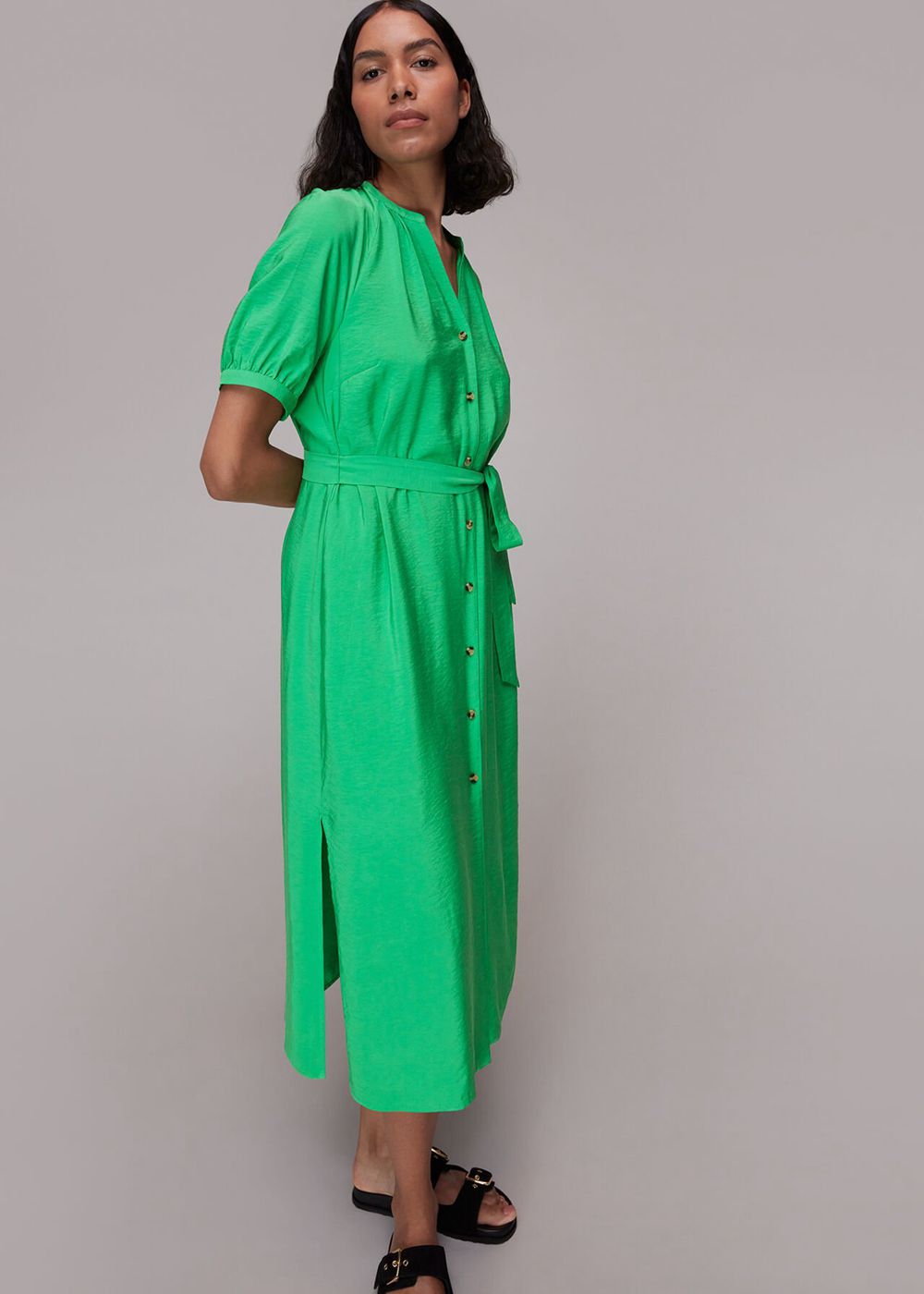 Whistles Olivia Midi Dress Green | US-45137OBGH