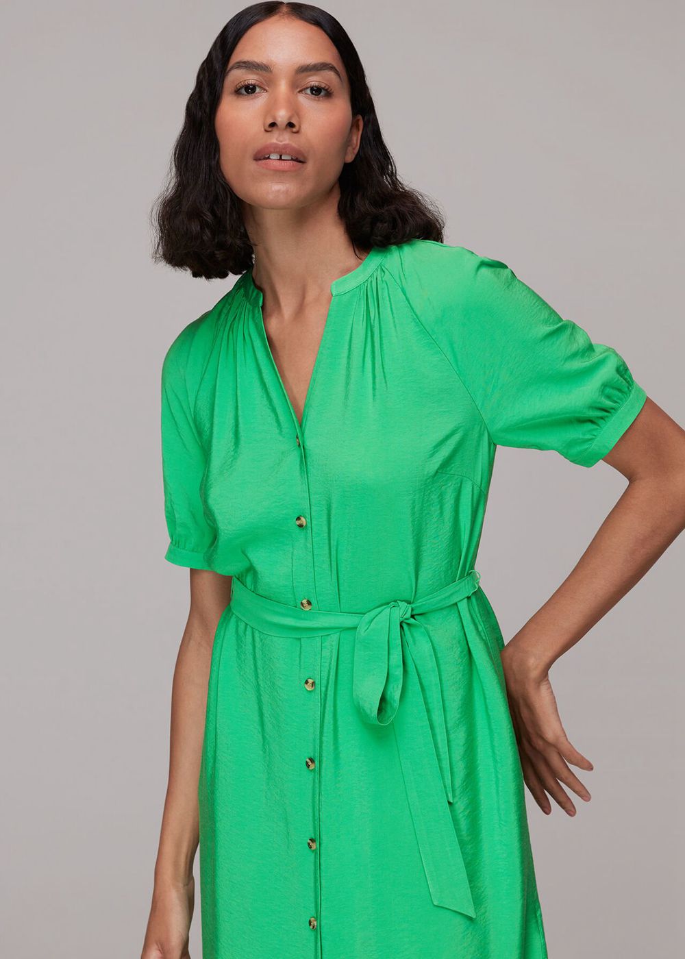 Whistles Olivia Midi Dress Green | US-45137OBGH