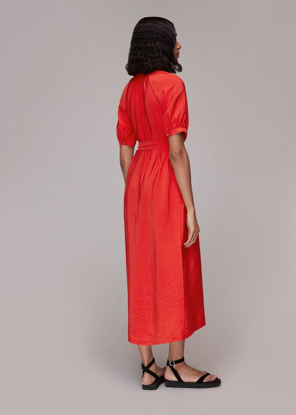 Whistles Olivia Midi Dress Red | US-25490DISU