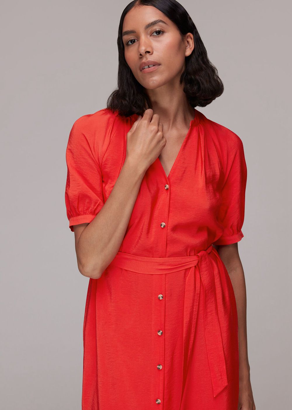 Whistles Olivia Midi Dress Red | US-25490DISU