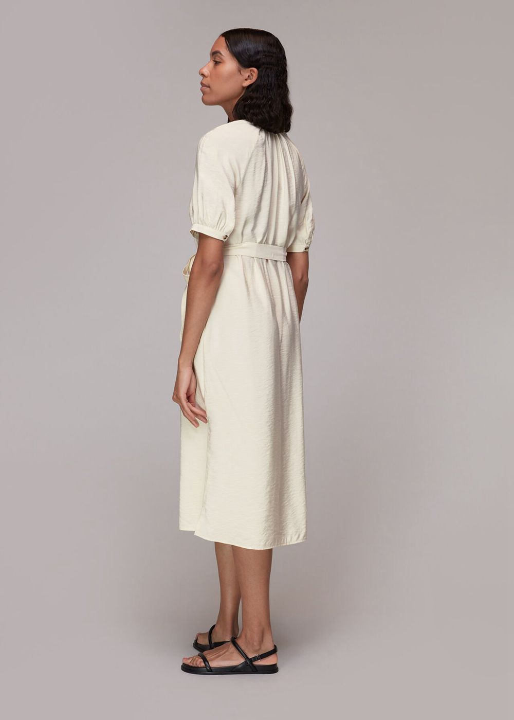 Whistles Olivia Midi Dress White | US-75012VNRX