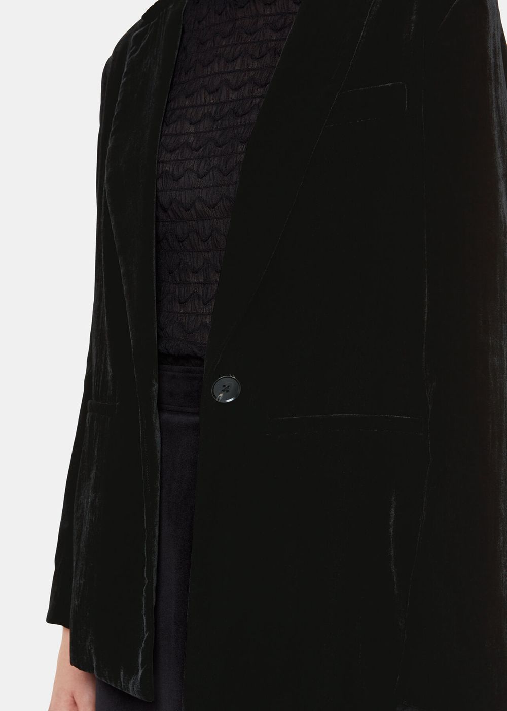 Whistles Olivia Velvet Blazer Black | US-25894KALV