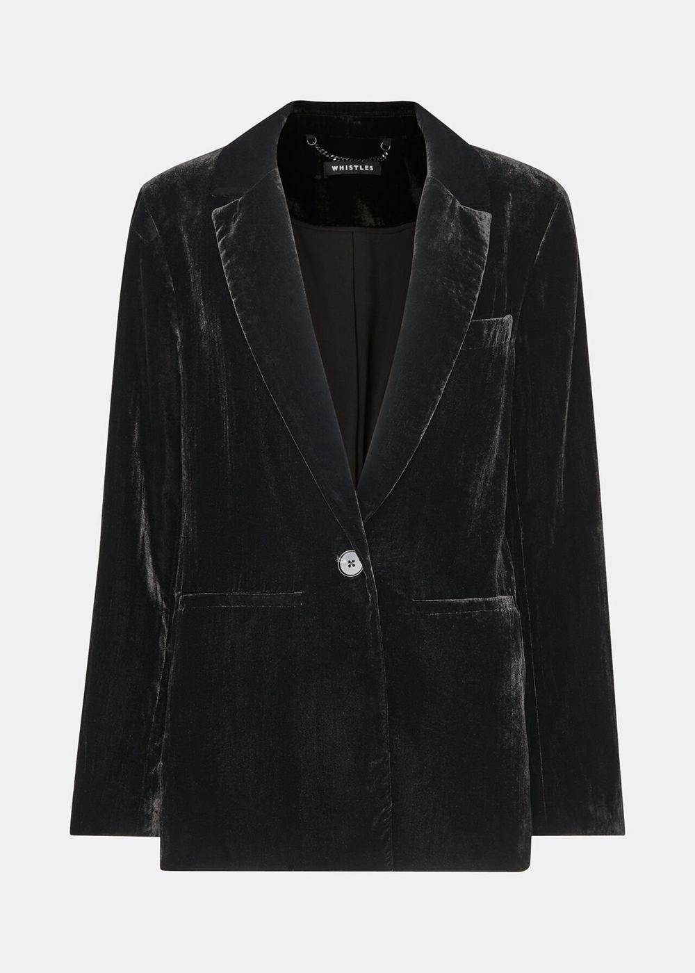 Whistles Olivia Velvet Blazer Black | US-25894KALV