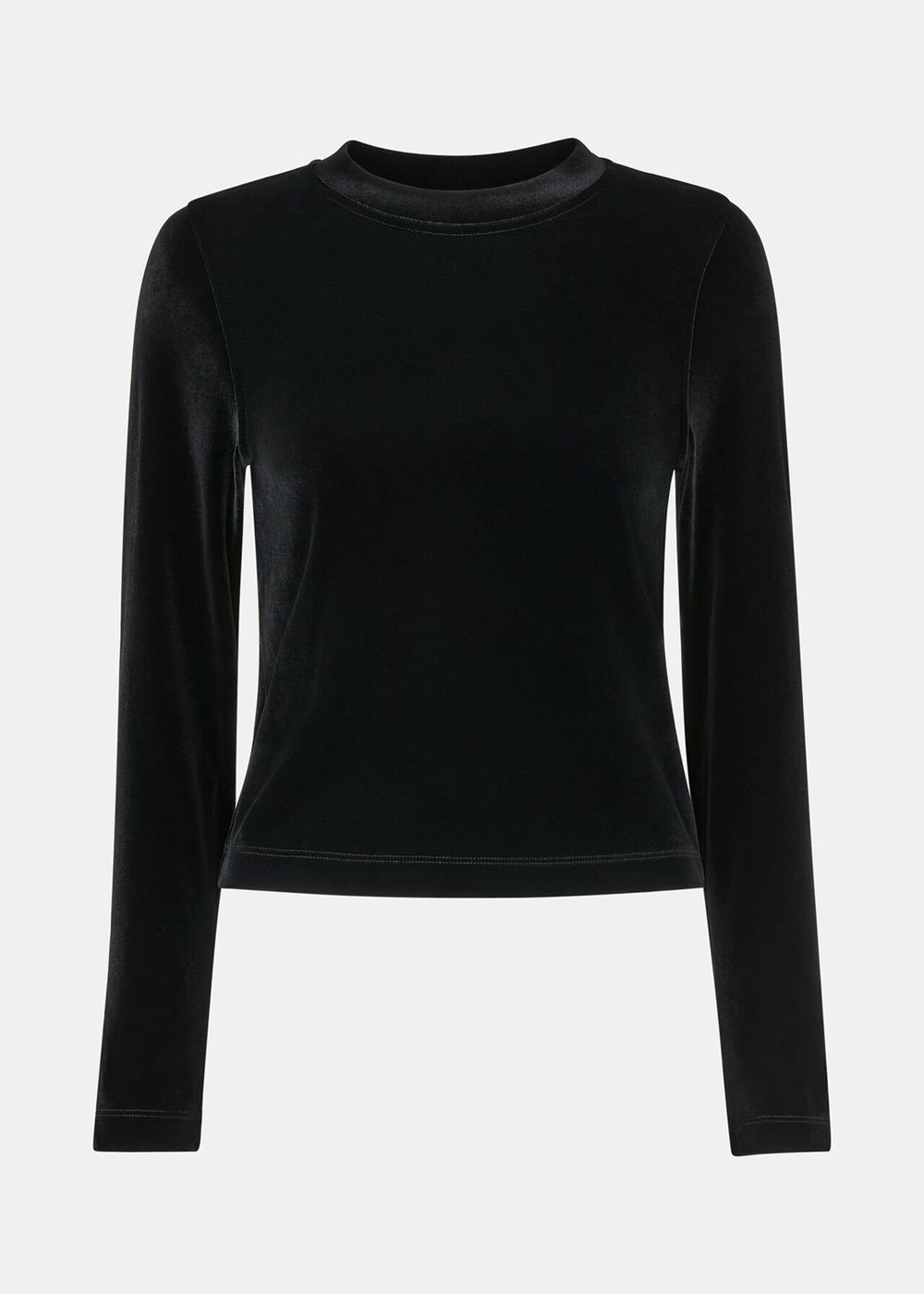 Whistles Olivia Velvet Top Black | US-08725WRVU