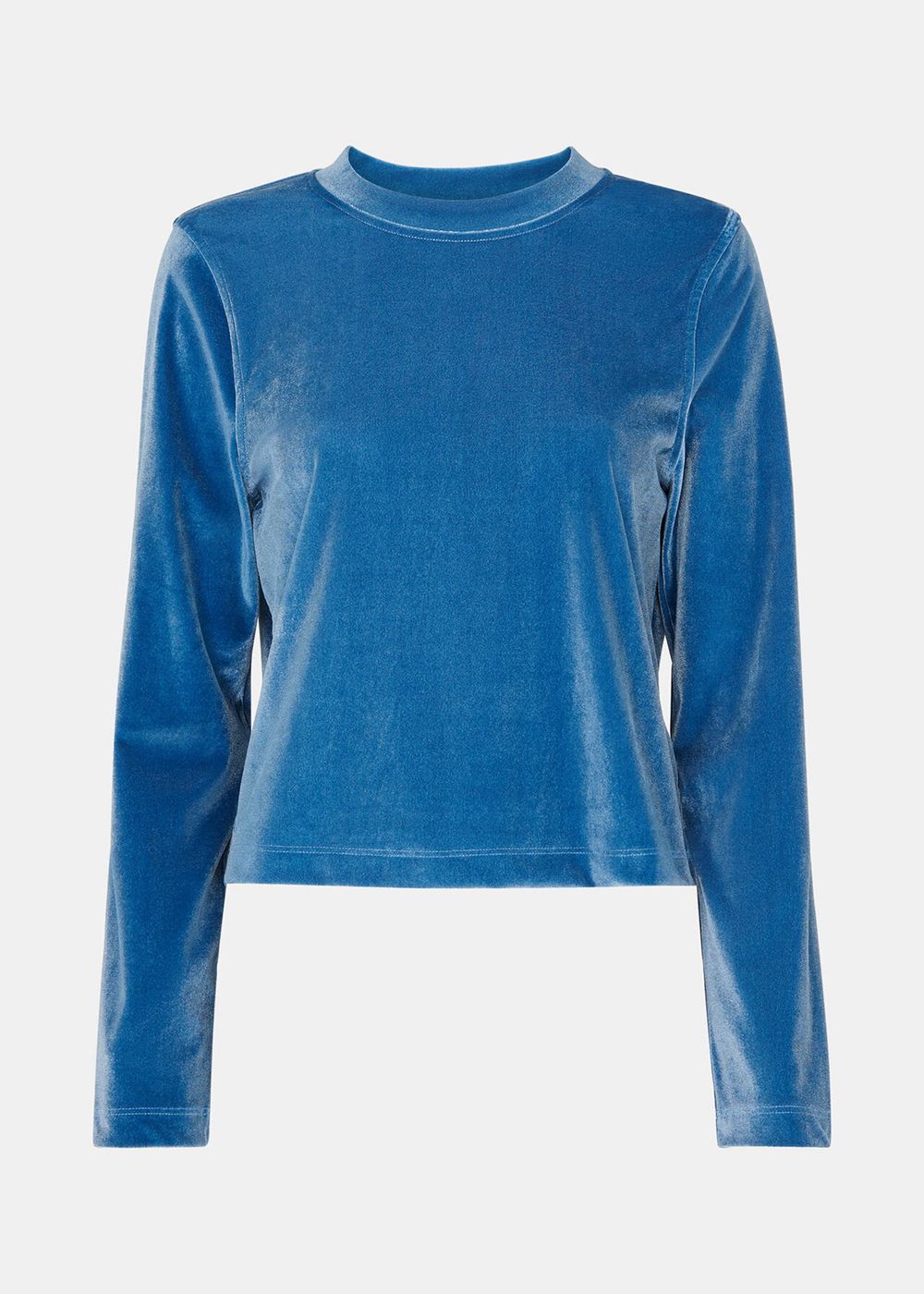 Whistles Olivia Velvet Top Blue | US-60152GHJP