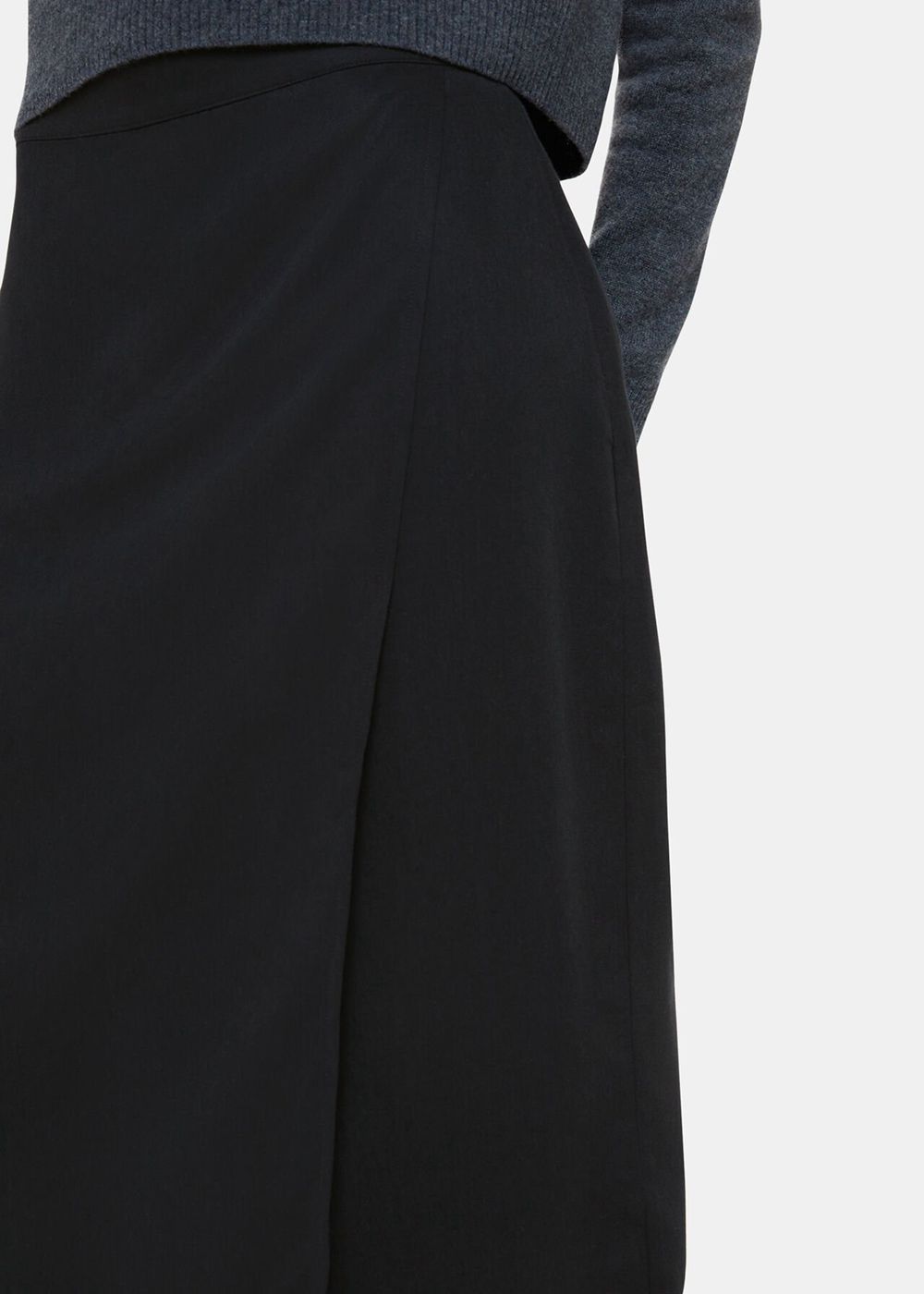 Whistles Olivia Wrap Skirts Black | US-23146OXWC