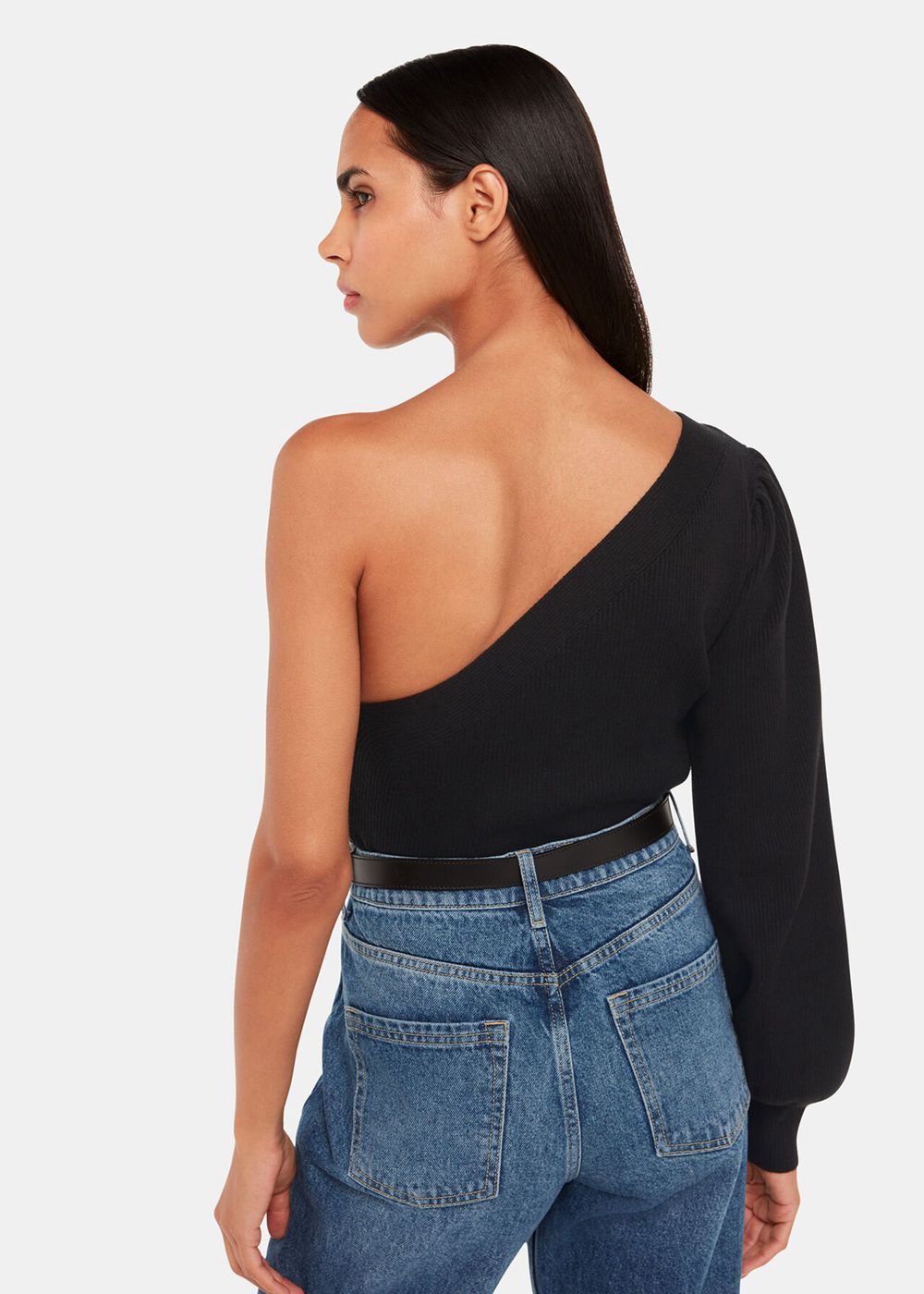 Whistles One Shoulder Knitwear Black | US-38904JXGD