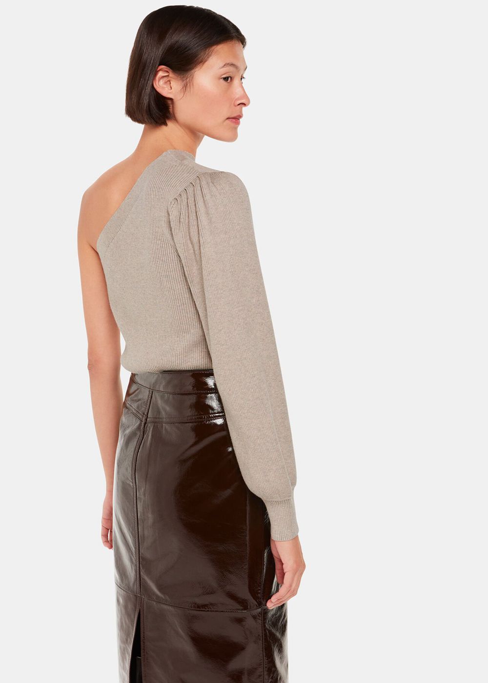 Whistles One Shoulder Knitwear Neutral | US-41062HOJC